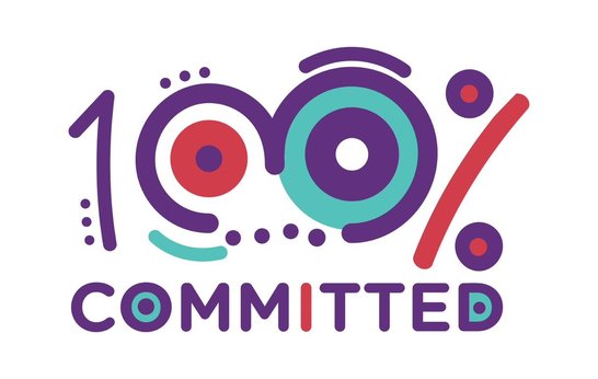 100% committed logo