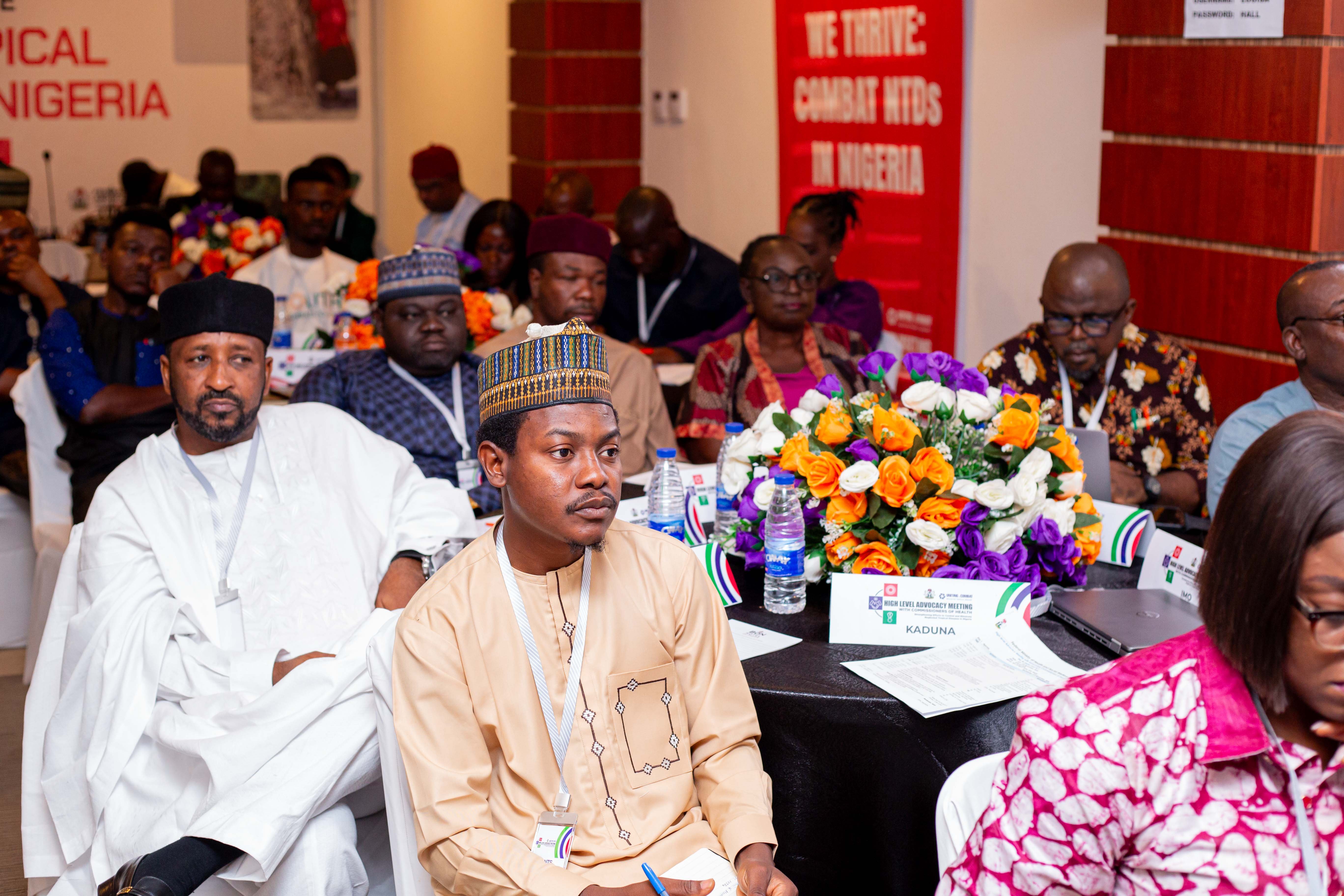 Participants listen at the Health Commissioner's meeting in Abuja, Nigeria