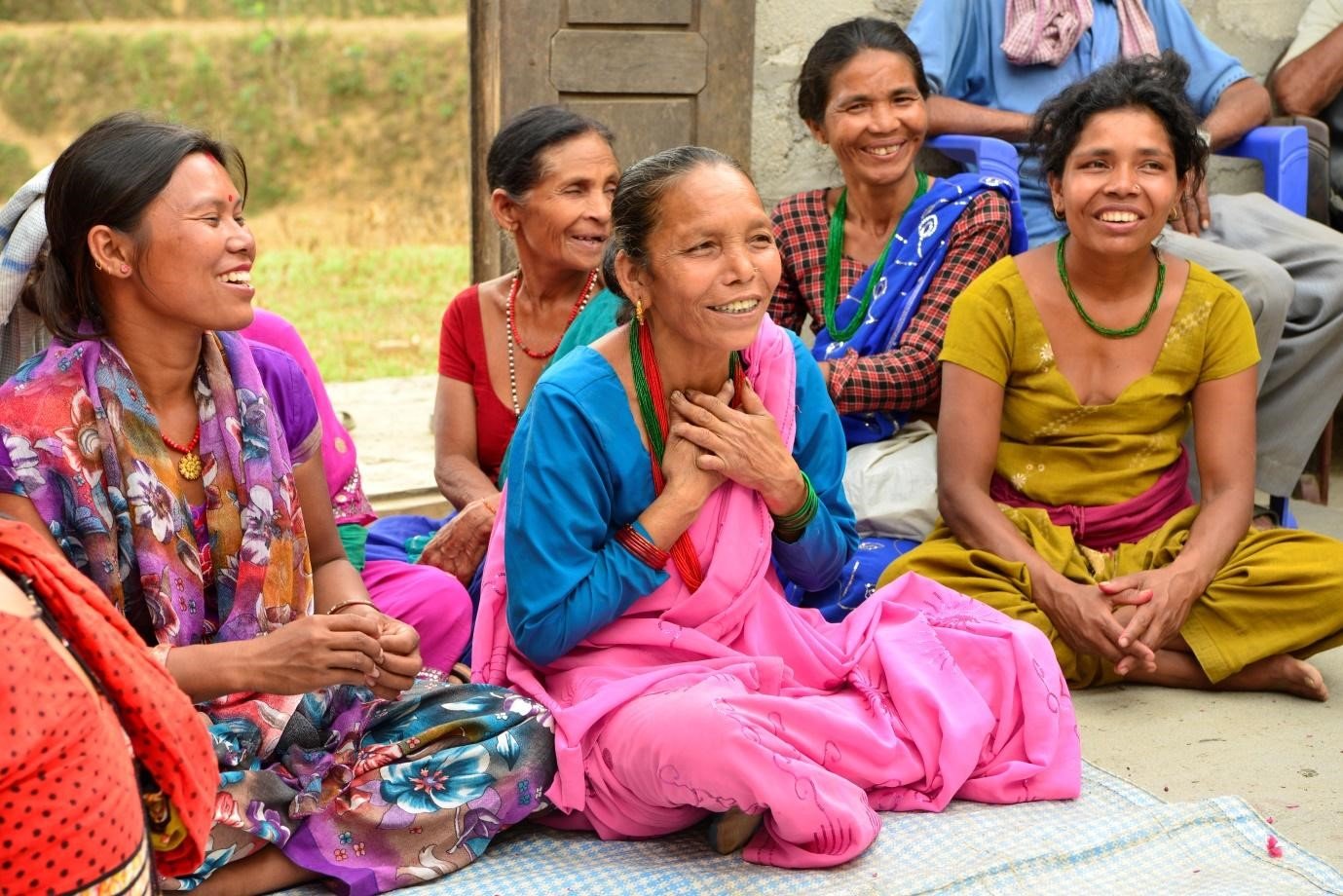 Patili Maya (centre) and the other members of Ranichur self-help group.