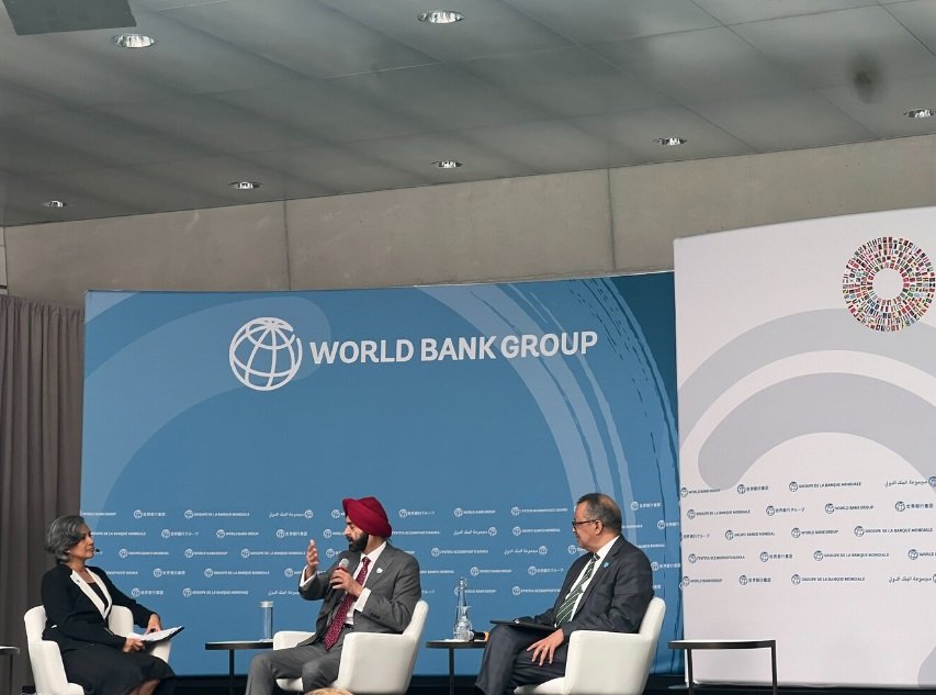 President of the World Bank Group Ajay Banga, announcing the new health initiative at the World Bank and IMF Spring Meetings in Washington D.C. alongside Dr Tedros Adhanom Ghebreyesus, Director General of the World Health Organization