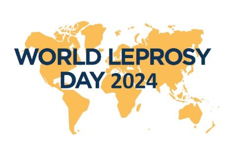 World Leprosy Day 2024 over a world map